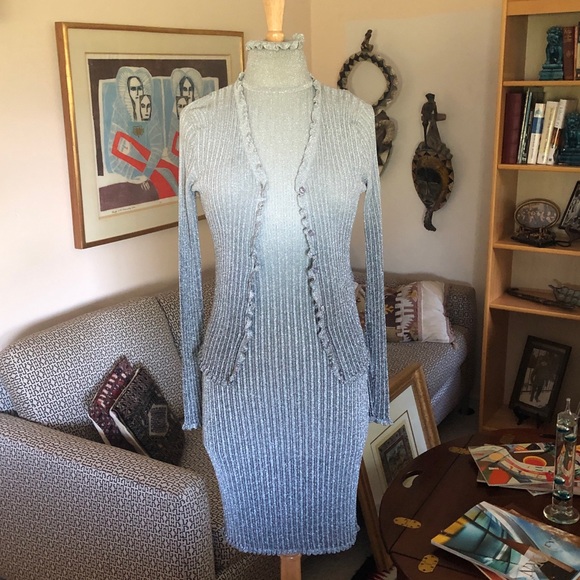 silver sweater for evening dress